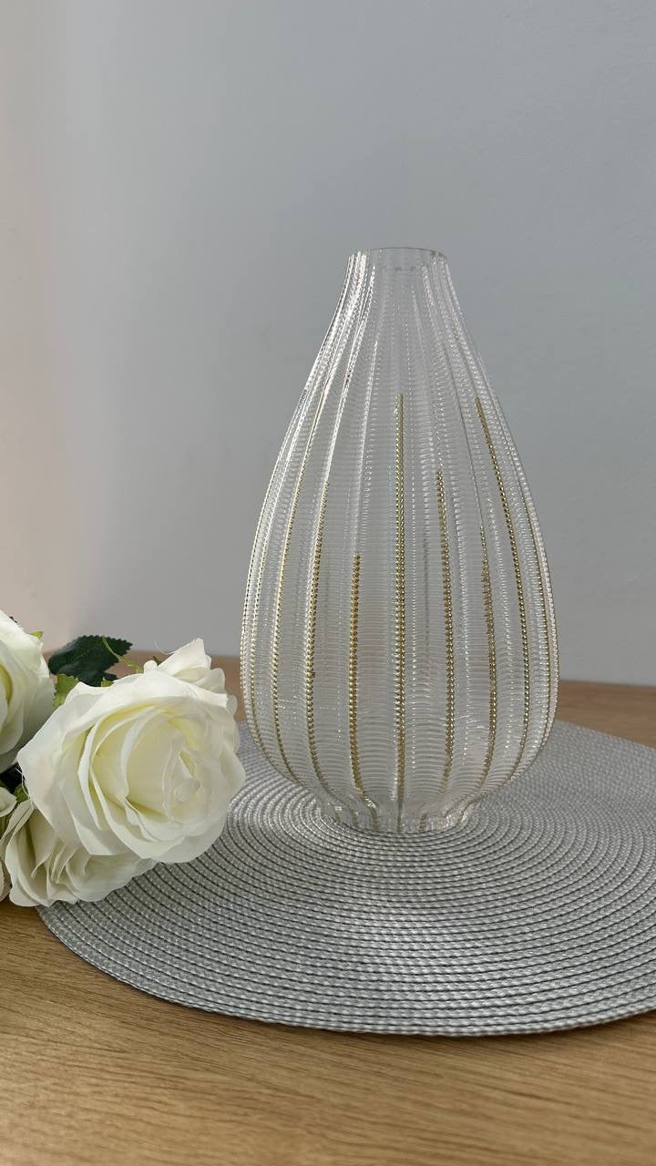 V011 فازة زجاجية كمثرى