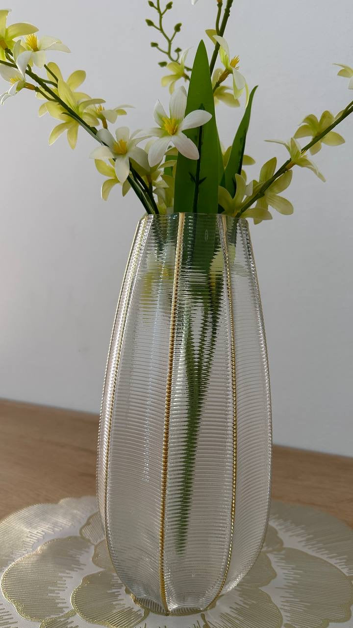 V008 فازة زجاجية طويلة