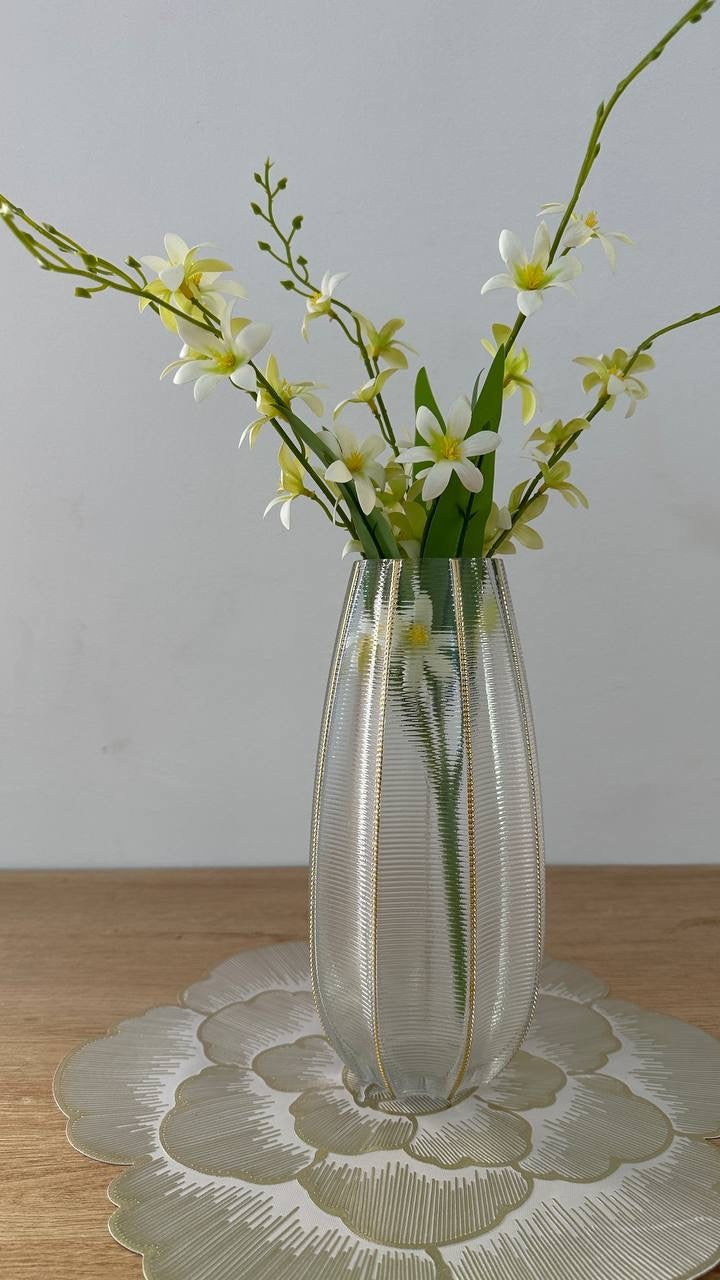 V008 فازة زجاجية طويلة