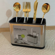 Kitchen Spoon and Fork Organizer and Strainer Stainless Steel