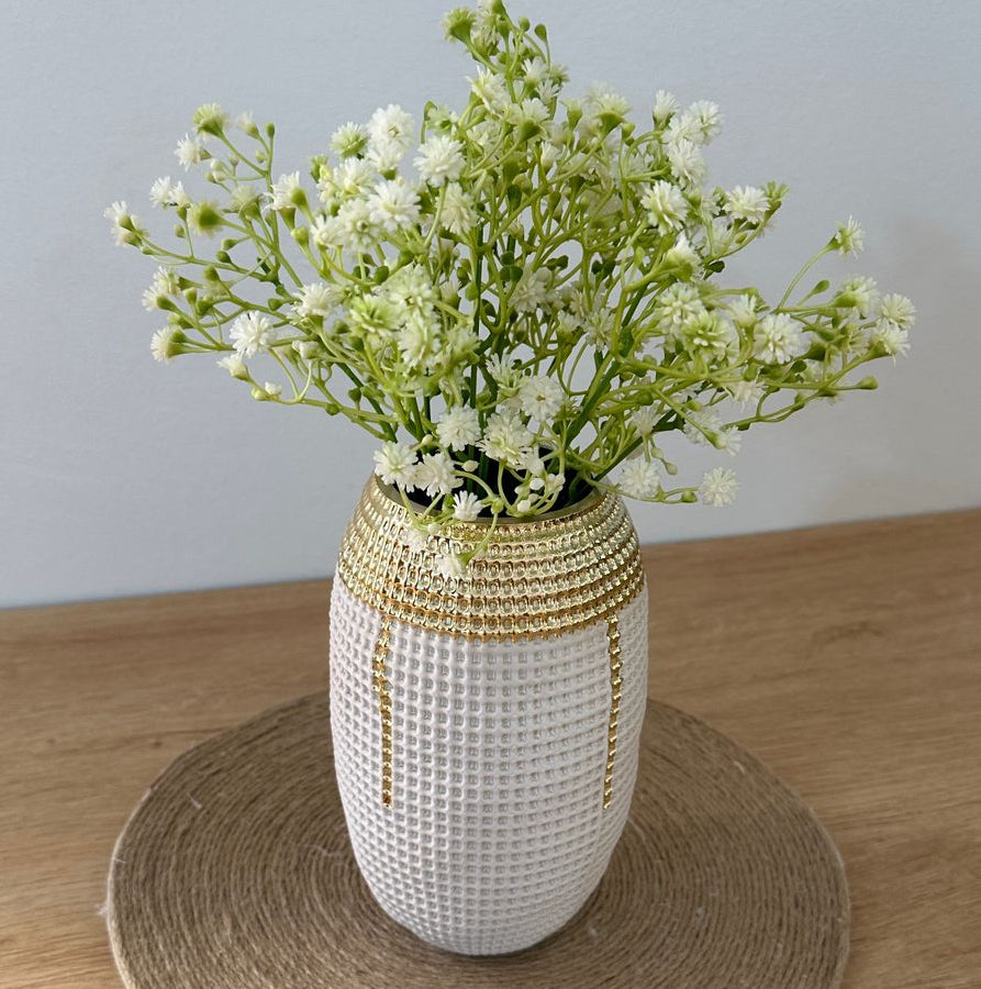 White glass vase