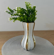 White glass vase